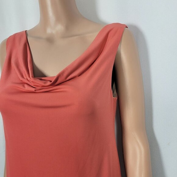 Boston Proper MUSE Women's Color Block Cowl Neck Stretchy Shift Dress Size 8 - Picture 4 of 11